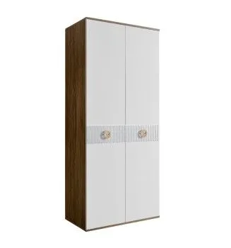 Шкаф 2-х дверный Bogemia Woodline Fi (Белый/Золото) БМШ2/2