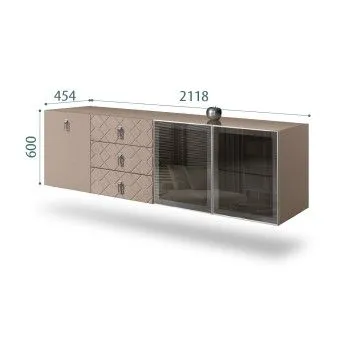 Комод 2.1м Bogemia Fly Fa (Мокка) (Lakobel/Хром) БМКМ-5[5][10]