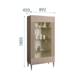 Витрина 2-ств. Римини СОЛО (Мокка/Серебро) (Левая) РМВ2-2С(s)