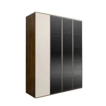 Шкаф 4-х дв. Bogemia Woodline Air (Слоновая кость/Серебро) БМШ2/4(3)