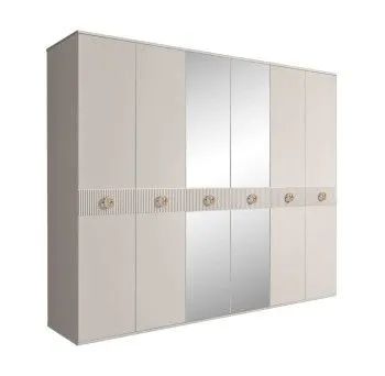 Шкаф 6-ти дв. с зеркалами Bogemia Fillini (Шелк/Золото) БМШ1/6(Fi)