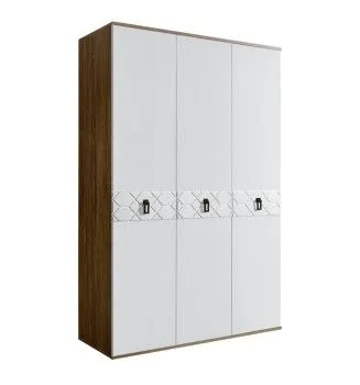 Шкаф 3-х дверный Bogemia Woodline Fa (Белый/Черный) БМШ2/3