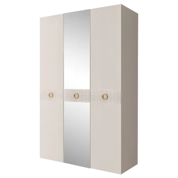 Шкаф 3-х дверный с зеркалом Bogemia Fillini (Слоновая кость/Золото) БМШ1/3(Fi)