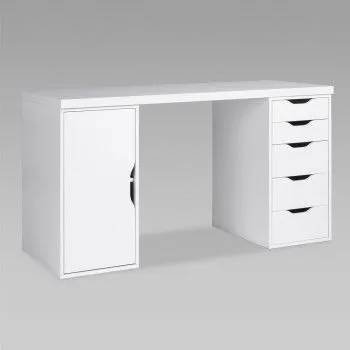 ИНГАР 2/5/ДВ стол письменный 140x75x55, белый