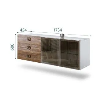 Комод 1.6м Bogemia Fly Wood Fi (Белый) (Lakobel/Хром) БМКМ-4[5]