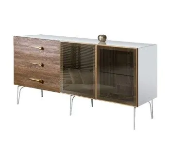 Комод 1.6м Bogemia Wood Wo (Белый) (Lakobel/Золото) БМКМ-4(Wo)[5]