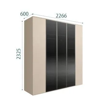 Шкаф 5-ти дв. Bogemia Air (Ваниль/Серебро) БМШ2/5(3)