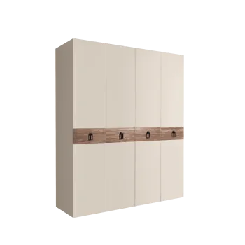 Шкаф 4-х дв. Bogemia Wood Fa (Слоновая кость/Черный) БМШ2/4(Wo)