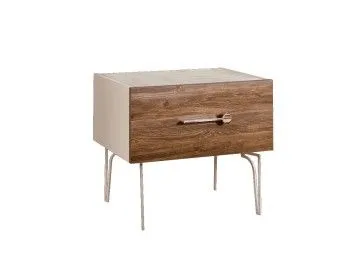 Тумба прикроватная Bogemia Wood Wo (Слоновая кость) (Novabuk/Золото) БМТП-1(Wo)