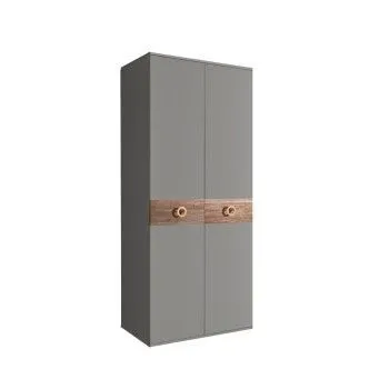 Шкаф 2-х дверный Bogemia Wood Fi (Серый/Золото) БМШ2/2(Wo)