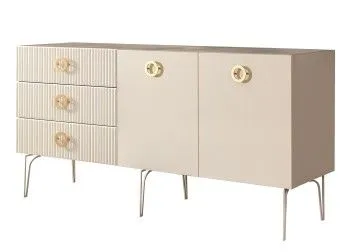 Комод 1.6м Bogemia Fillini (Слоновая кость) (Novabuk/Золото) БМКМ-4(Fi)