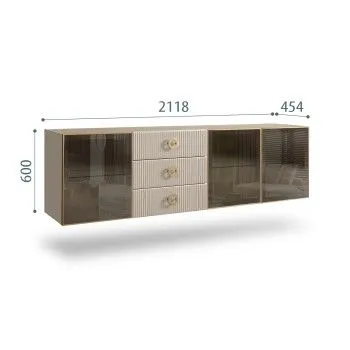 Комод 2.1м Bogemia Fly Fi (Ваниль) (Novabuk/Золото) БМКМ-5[5]