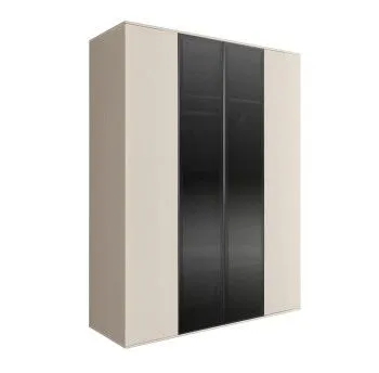 Шкаф 4-х дв. Bogemia Air (Слоновая кость/Черный) БМШ2/4(2)