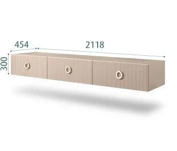 Тумба телевизионная 2.1м Bogemia Fly Fillini (Ваниль) (Novabuk/Золото) БМТ-2