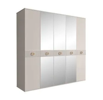 Шкаф 5-ти дв. с зеркалами Bogemia Fillini (Шелк/Золото) БМШ1/5(Fi)