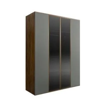 Шкаф 4-х дв. Bogemia Woodline Air (Серый/Золото) БМШ2/42(2)