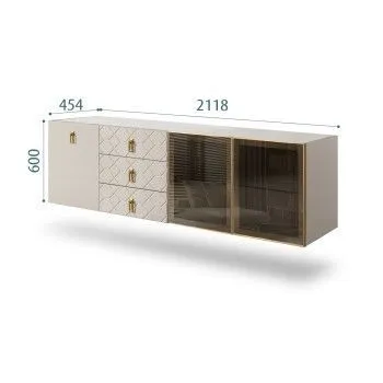 Комод 2.1м Bogemia Fly Fa (Шелк) (Novabuk/Золото) БМКМ-5[5][10]