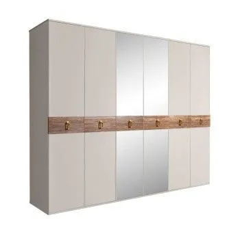 Шкаф 6-ти дв. с зеркалами Bogemia Wood Fa (Шелк/Золото) БМШ1/6(Wo)