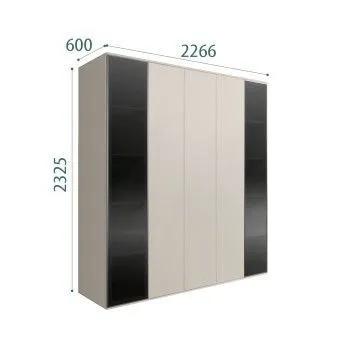 Шкаф 5-ти дв. Bogemia Air (Шелк/Серебро) БМШ2/5(2)