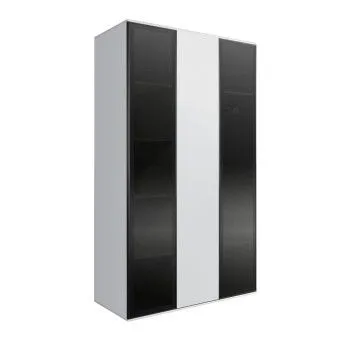 Шкаф 3-х дверный Bogemia Air (Белый/Черный) БМШ2/3(2)
