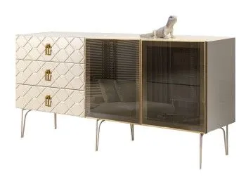 Комод 1.6м Bogemia Farfalle (Слоновая кость) (Lakobel/Золото) БМКМ-4(Fa)[5]