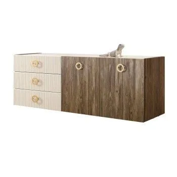 Комод 1.6м Bogemia Woodline Fly Wood Fi (Слоновая кость) (Lakobel/Золото) БМКМ-4