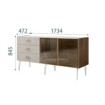 Комод 1.6м Bogemia Woodline Fi (Шелк) (Novabuk/Золото) БМКМ-4[5]