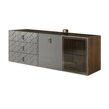 Комод 1.6м Bogemia Woodline Fly Fa (Серый) (Lakobel/Хром) БМКМ-4[5][10]