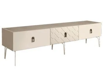 Тумба под телевизор 2.1м Bogemia Farfalle (Слоновая кость) (Novabuk/Черный) БМТ-2(Fa)[10]