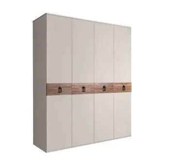 Шкаф 4-х дв. Bogemia Wood Fa (Шелк/Черный) БМШ2/4(Wo)