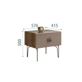 Тумба прикроватная Bogemia Woodline Fi (Мокка) (Lakobel/Хром) БМТП-1