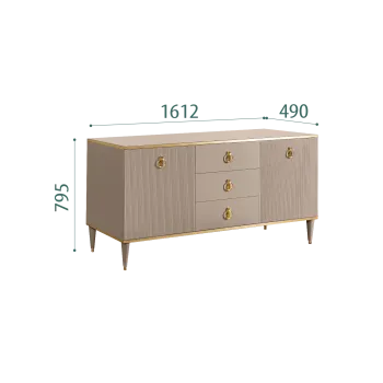 Комод для гостиной 1.6м Римини СОЛО (Мокка/Золото) РМКМ-4(s)