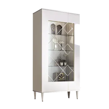 Витрина 2-ств. Римини (Белый/Серебро) (Левая) РМВ2-2С