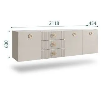 Комод 2.1м Bogemia Fly Fillini (Шелк) (Novabuk/Золото) БМКМ-5