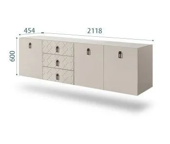 Комод 2.1м Bogemia Fly Farfalle (Шелк) (Novabuk/Черный) БМКМ-5