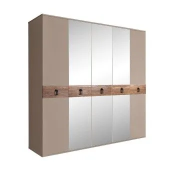 Шкаф 5-ти дв. с зеркалами Bogemia Wood Fa (Мокка/Черный) БМШ1/5(Wo)