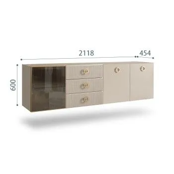 Комод 2.1м Bogemia Fly Fillini (Ваниль) (Novabuk/Золото) БМКМ-5[4]