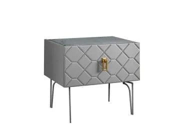 Тумба прикроватная Bogemia Farfalle (Серый) (Novabuk/Золото) БМТП-1(Fa)