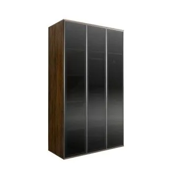 Шкаф 3-х дв. (3 двери стекло) Bogemia Woodline Air (Wood/Серебро) БМШ2/3(3)