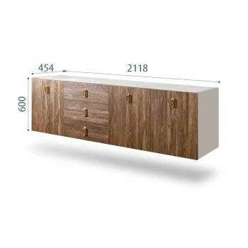 Комод 2.1м Bogemia Fly Wood Fa (Шелк) (Novabuk/Золото) БМКМ-5