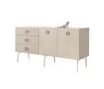 Комод 1.6м Bogemia Fillini (Ваниль) (Lakobel/Хром) БМКМ-4(Fi)