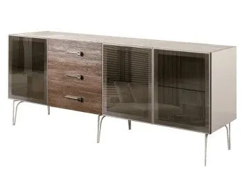 Комод 2.1м Bogemia Wood Wo (Слоновая кость) (Novabuk/Хром) БМКМ-5(Wo)[5]