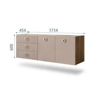 Комод 1.6м Bogemia Woodline Fly Fi (Мокка) (Novabuk/Хром) БМКМ-4