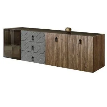 Комод 2.1м Bogemia Woodline Fly Wood Fa (Серый) (Lakobel/Черный) БМКМ-5[4]