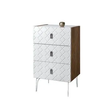 Комод Bogemia Woodline Fa (Белый) (Lakobel/Хром) БМКМ-1