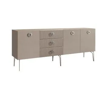 Комод 2.1м Bogemia Fillini (Мокка) (Novabuk/Хром) БМКМ-5(Fi)