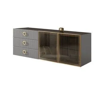 Комод 1.6м Bogemia Fly Fillini (Серый) (Lakobel/Золото) БМКМ-4[5]