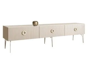 Тумба под телевизор 2.1м Bogemia Fillini (Слоновая кость) (Lakobel/Золото) БМТ-2(Fi)