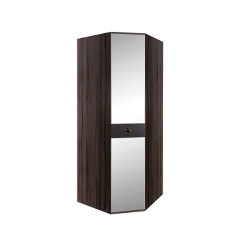 Шкаф угловой с зеркалом Римини СОЛО (Орех империя/Золото) РМШУ1/1(s)