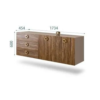 Комод 1.6м Bogemia Fly Wood Fi (Мокка) (Lakobel/Золото) БМКМ-4